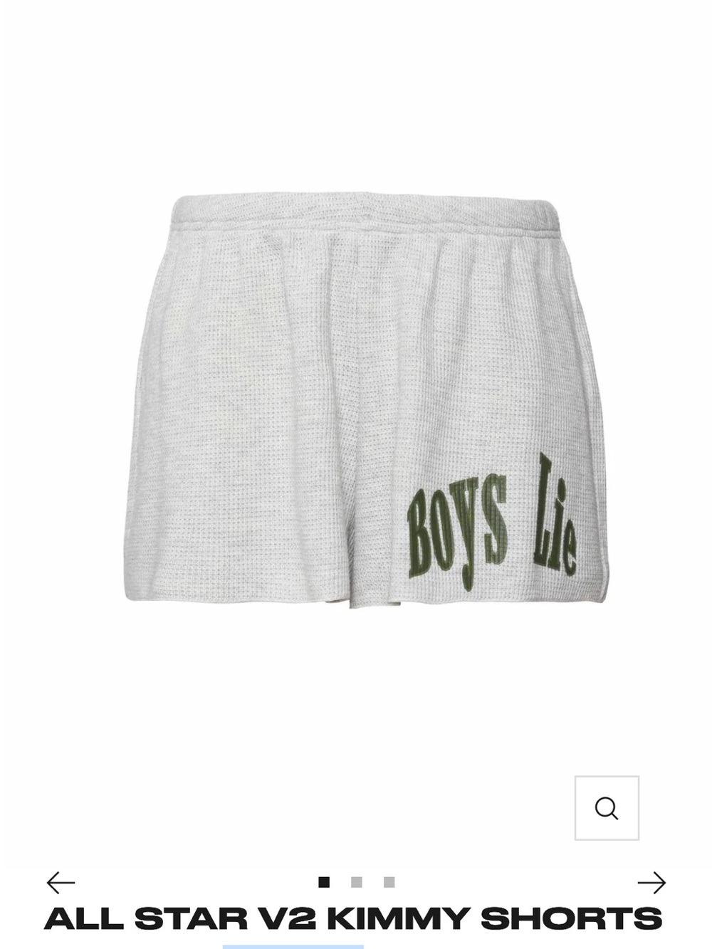 Boys Lie Grey Knit Shorts with Olive Logo